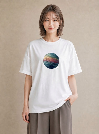 半袖Tシャツ レディース 牡羊座 星空 宇宙 イラスト レイヤード 友達ギフト 白T YMAZO