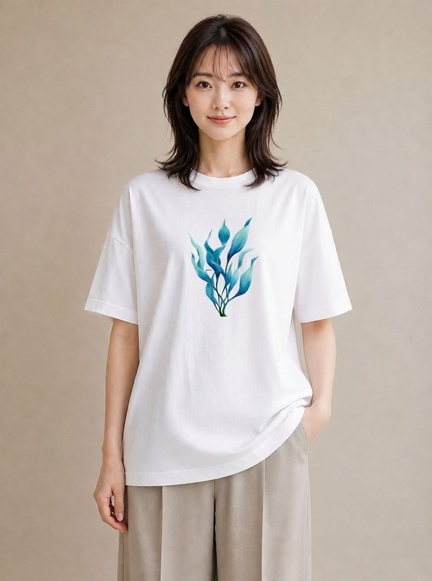 デザインTシャツ レディース すずらん 花 花柄 イラスト こなれ感 社会人 女性 白T YMAZO