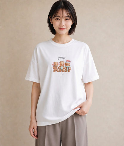 Tシャツ レディース クッキー 食べ物 フード イラスト お洒落 買い物 夏コーデ 白T YMAZO