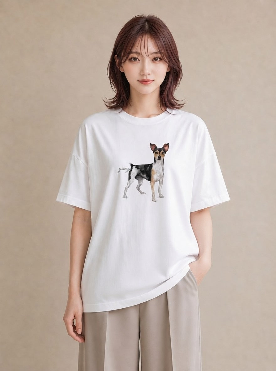 Tシャツ レディース 老犬 犬 いぬ イラスト 淡色 ルームウェア ギフト 白T YMAZO