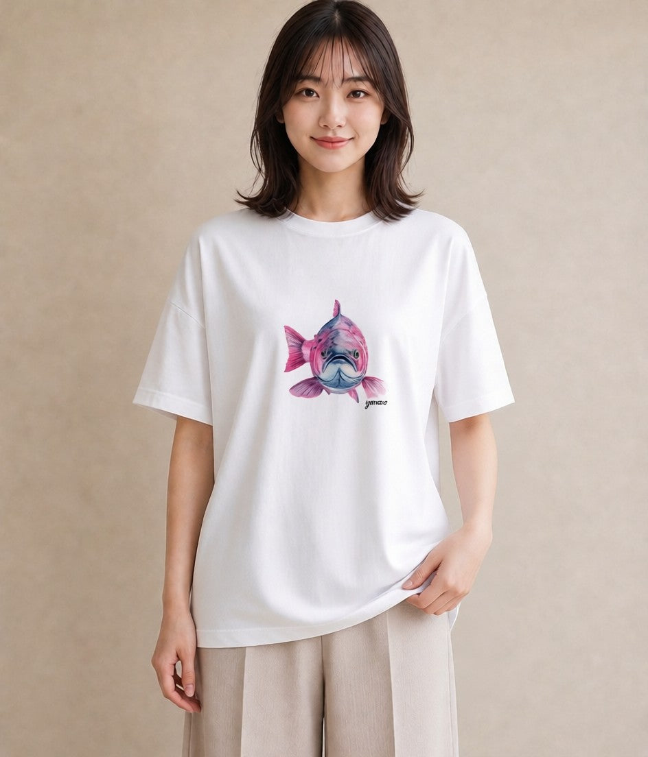 グラフィックTシャツ レディース 熱帯魚 海の生き物 海 イラスト 普段使い クリスマス 旅行 白T YMAZO