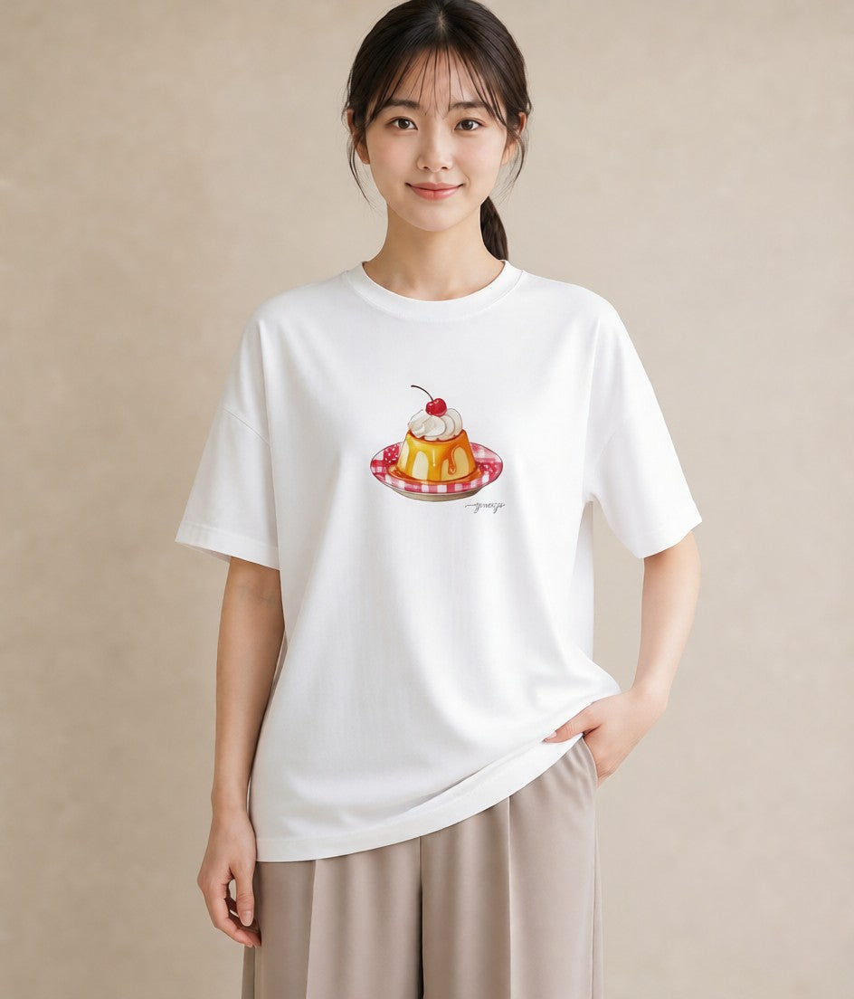 グラフィックTシャツ レディース どら焼き 食べ物 フード イラスト 個性的 週末コーデ 敬老の日 白T YMAZO
