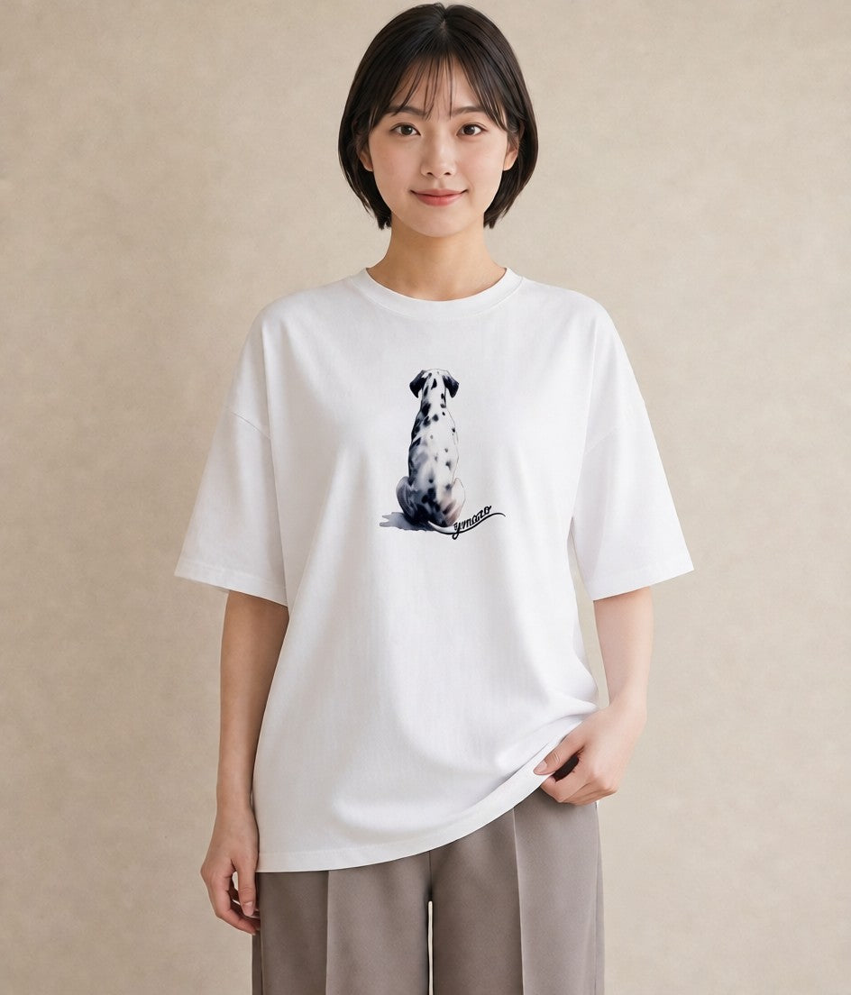 Tシャツ レディース ミックス犬 犬 いぬ イラスト 韓国風 部屋着 女性向けギフト 白T YMAZO