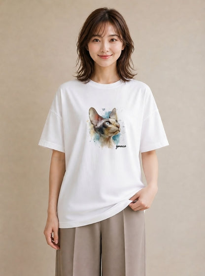 プリントTシャツ レディース 猫 ねこ イラスト ゆるかわ ホワイトデー 春服 白T YMAZO