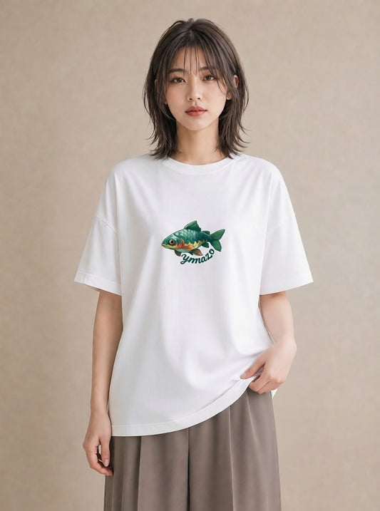 Tシャツ レディース メダカ ペット 動物 イラスト シック お出かけ 普段着 白T YMAZO