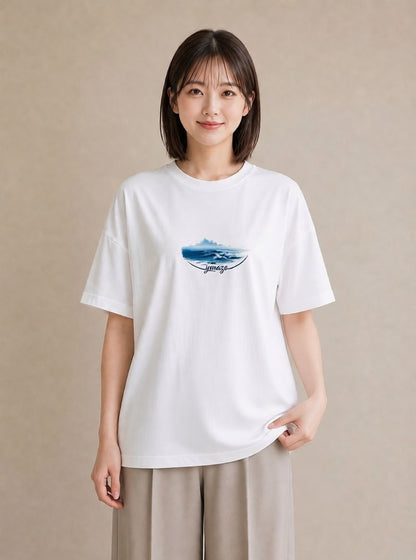デザインTシャツ レディース 灯台 霧 海 ナチュラル アンティーク イラスト 個性的 姉妹 送別ギフト 白T YMAZO