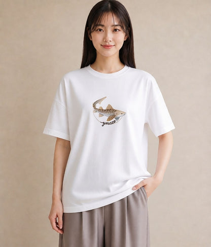 半袖Tシャツ レディース グッピー ペット 動物 イラスト シンプル クリスマス 旅行 白T YMAZO