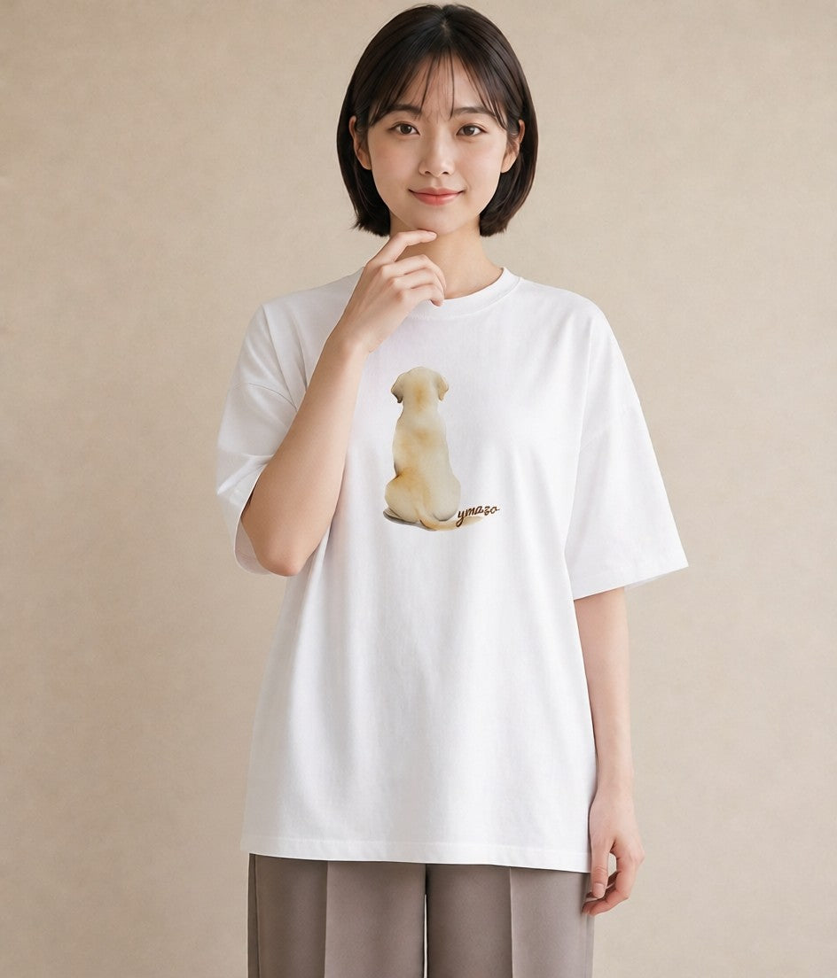 Tシャツ レディース ラブラドールレトリバー 犬 いぬ イラスト モード 女性向けギフト 散歩 白T YMAZO