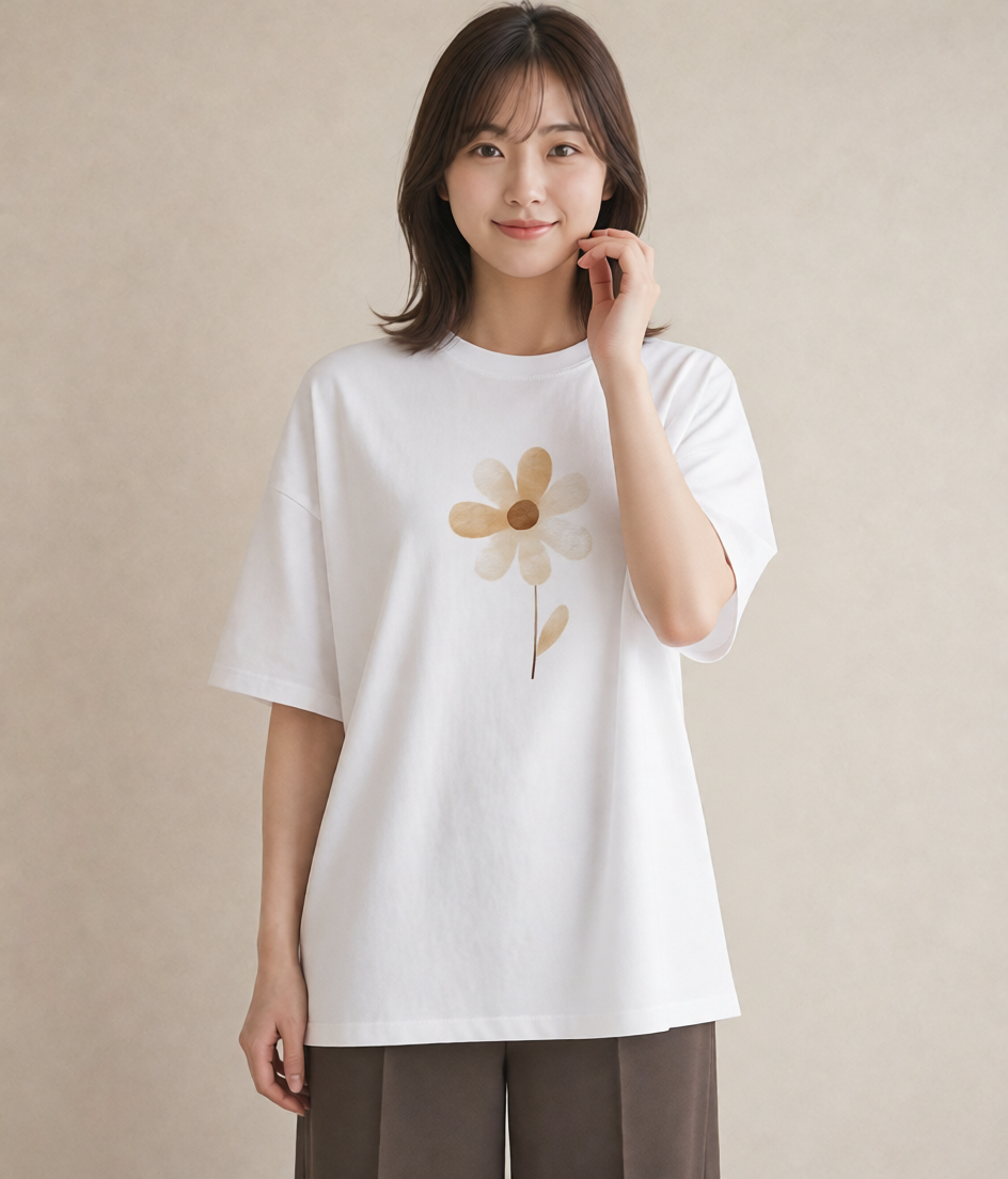 グラフィックTシャツ レディース カスミソウ かすみ草 花 花柄 イラスト 個性的 ホワイトデー 春服 白T
