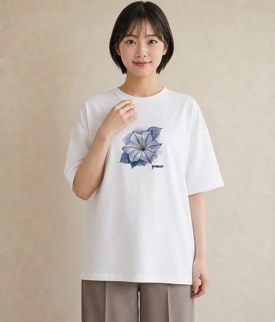 プリントTシャツ レディース ゆり 百合 花 花柄 イラスト ヴィンテージ風 女子会 お揃い 白T