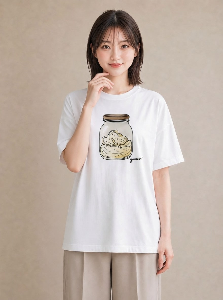 Tシャツ レディース あんみつ 食べ物 フード イラスト おしゃれギフト 社会人 白T YMAZO