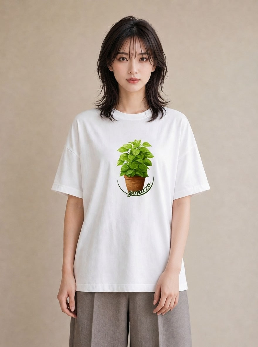 Tシャツ レディース 夕暮れ バルコニー 夕焼け ナチュラル アンティーク イラスト シンプル ミセス 春コーデ 白T YMAZO