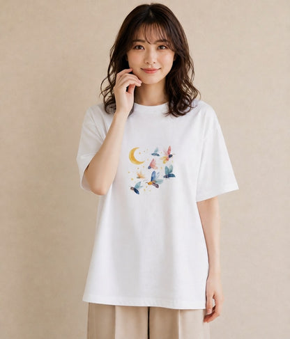 デザインTシャツ レディース みつばち 昆虫 虫 イラスト 旅行コーデ 散歩 お出かけ 白T YMAZO