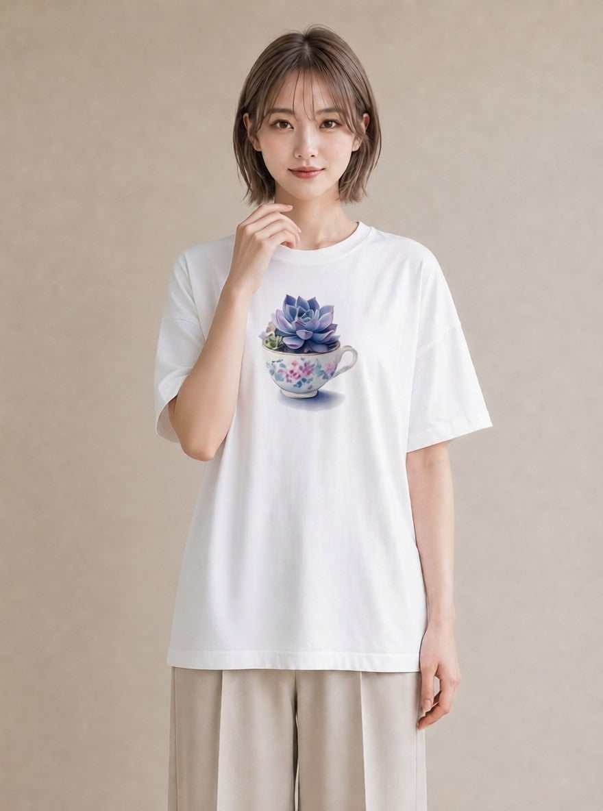 デザインTシャツ レディース 紅茶 食べ物 フード イラスト ナチュラル 親子 20代 白T YMAZO