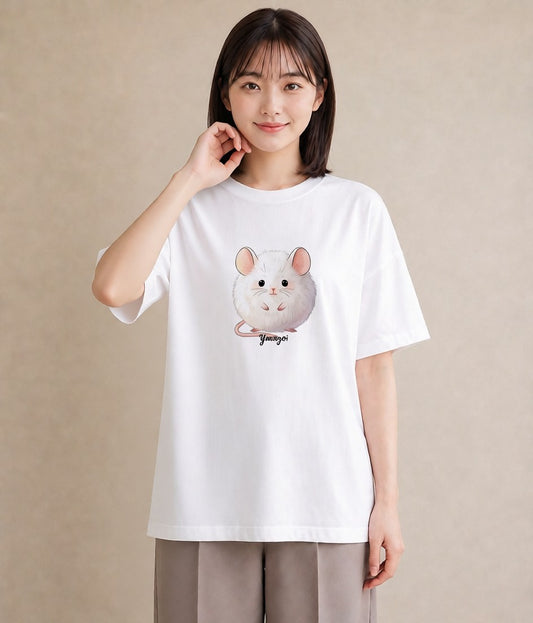 半袖Tシャツ レディース ロボロフスキー ペット 動物 イラスト レトロ クリスマス 旅行 白T YMAZO