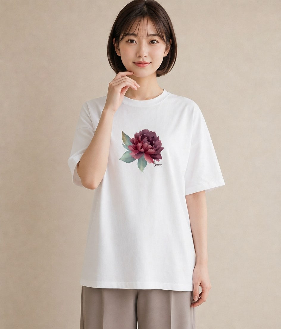 Tシャツ レディース カーネーション 花 花柄 イラスト フェミニン 母の日 ビーチ 白T