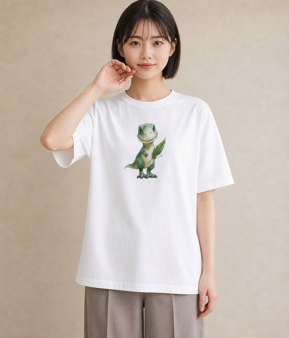Tシャツ レディース レオパ ペット 動物 イラスト カフェコーデ 週末コーデ 敬老の日 白T YMAZO