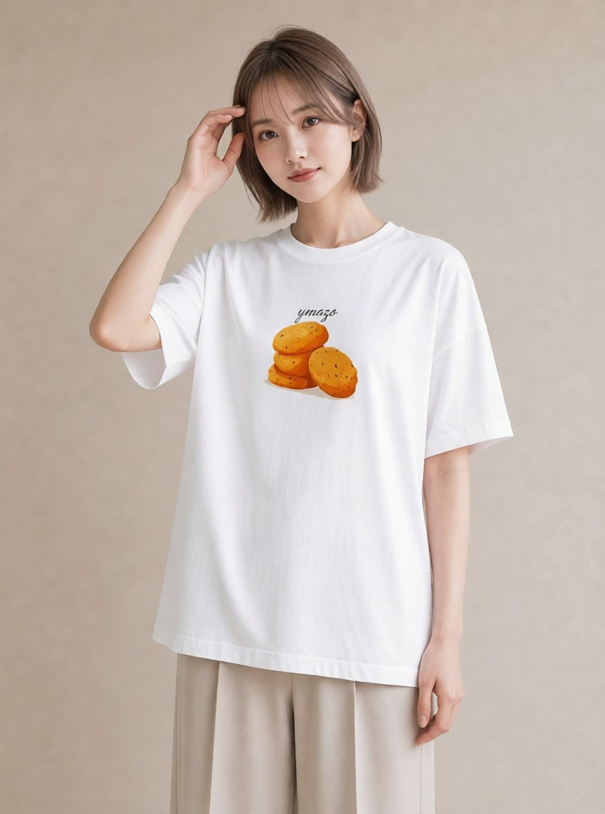 プリントTシャツ レディース どら焼き 食べ物 フード イラスト シック ルームウェア ギフト 白T YMAZO