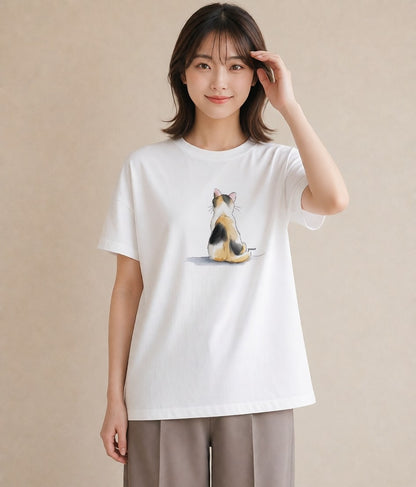 Tシャツ レディース シャム 猫 ねこ イラスト ボタニカル カフェ服 クリスマス 白T YMAZO