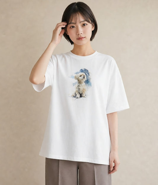 デザインTシャツ レディース ミックス犬 犬 いぬ イラスト 休日コーデ 買い物 夏コーデ 白T YMAZO