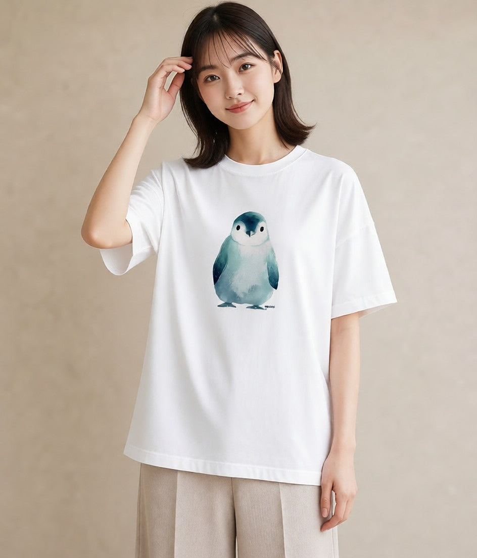 グラフィックTシャツ レディース セキセイインコ ペット 動物 イラスト 韓国風 20代 カジュアルコーデ 白T YMAZO