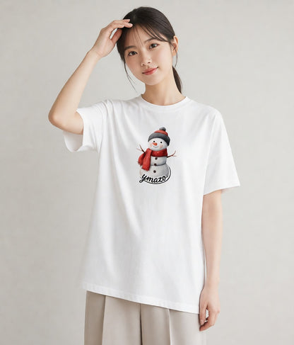 デザインTシャツ レディース 雪 星空 宇宙 イラスト 可愛い お揃い 親子 白T YMAZO