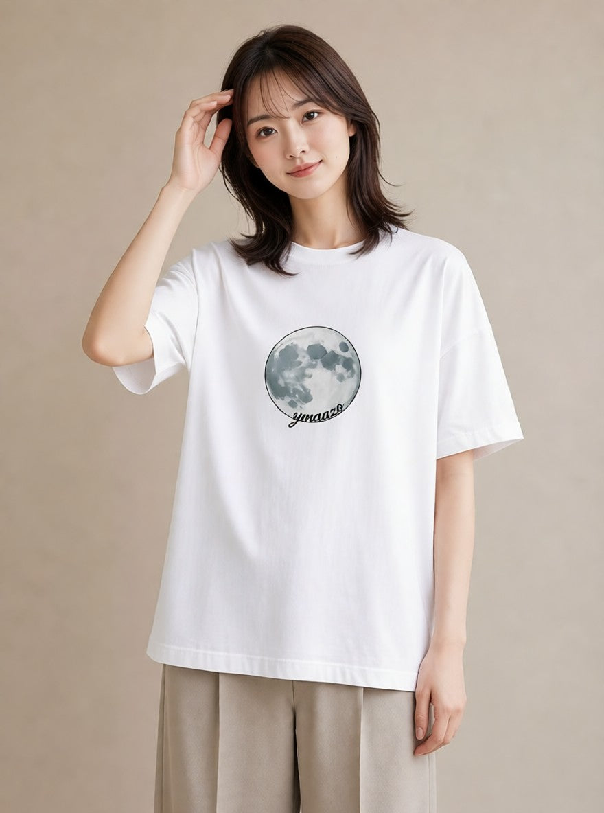 プリントTシャツ レディース 星空 宇宙 イラスト 北欧風 女性向けギフト 散歩 白T YMAZO