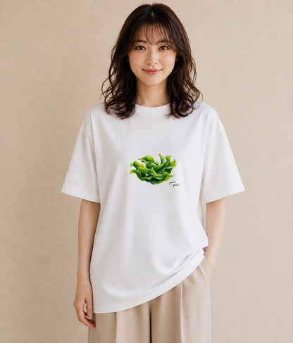 デザインTシャツ レディース シダ 植物 ボタニカル イラスト 手描き風 週末コーデ 敬老の日 白T YMAZO