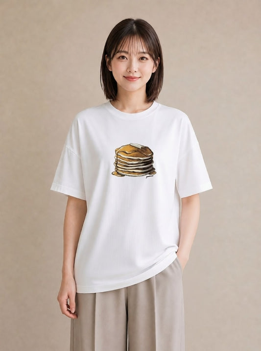 デザインTシャツ レディース どら焼き 食べ物 フード イラスト ユニーク ギフト 母の日 白T YMAZO