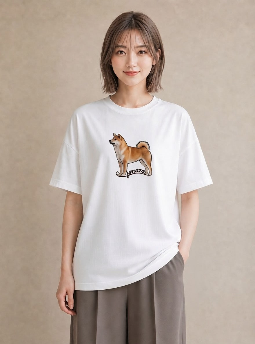 グラフィックTシャツ レディース 柴犬 しばいぬ 犬 いぬ イラスト 休日コーデ ギフト 母の日 白T YMAZO