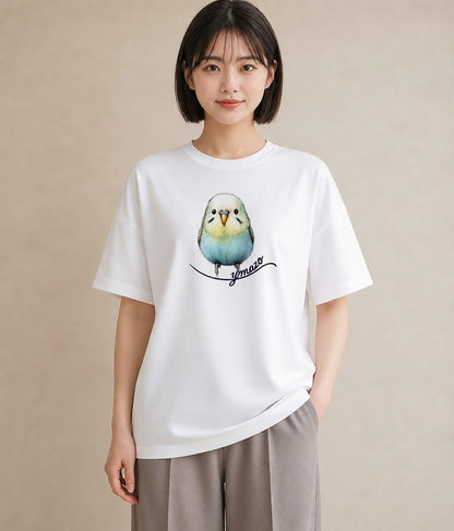 プリントTシャツ レディース オカメインコ ペット 動物 イラスト カフェ巡り 女子会 白T YMAZO