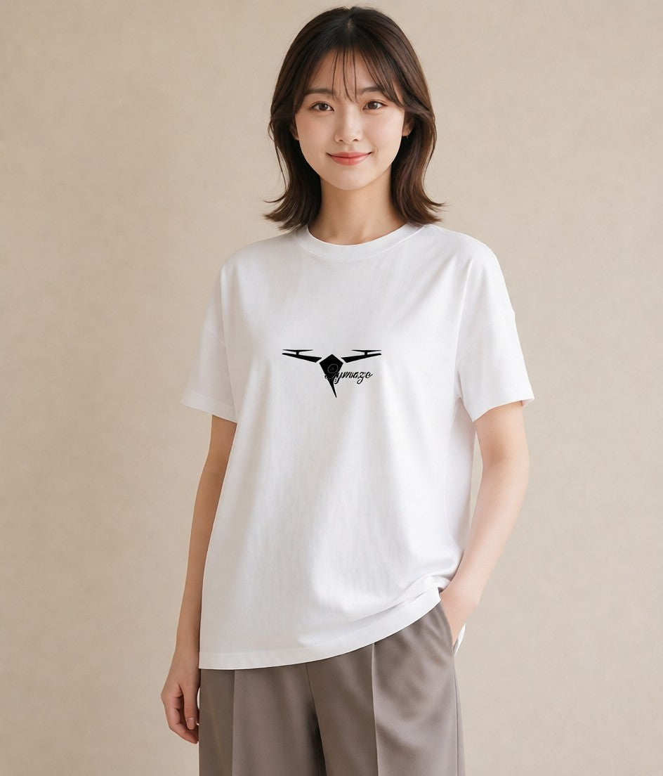 グラフィックTシャツ レディース 折り鶴 折り紙 ナチュラル アンティーク イラスト ラフカジュアル 旅行 母娘コーデ 白T YMAZO
