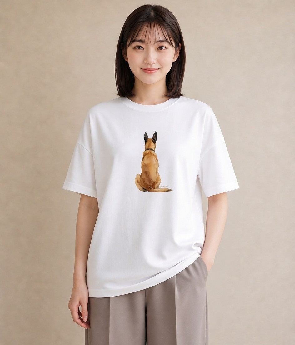 Tシャツ レディース ジャーマンシェパード 犬 いぬ イラスト 個性的 姉妹 送別ギフト 白T YMAZO