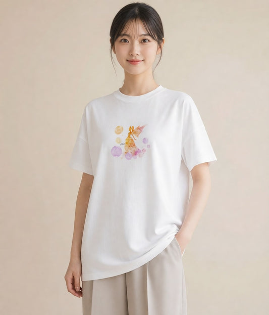 半袖Tシャツ レディース 牡牛座 星空 宇宙 イラスト こなれ感 自分用 ルームウェア 白T YMAZO