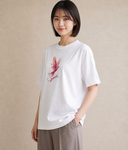 Tシャツ レディース コザクラインコ ペット 動物 イラスト ヴィンテージ風 母娘コーデ 自分用 白T YMAZO