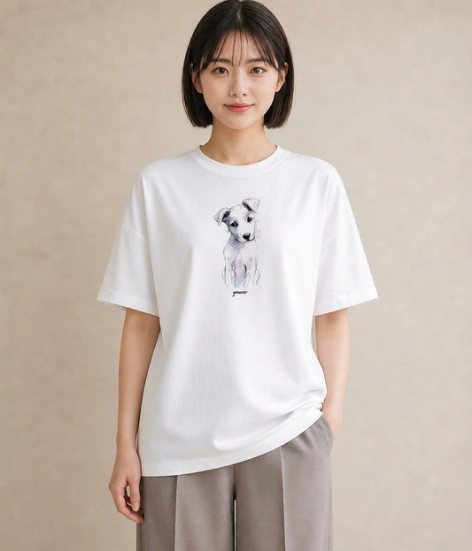 プリントTシャツ レディース 子犬 犬 いぬ イラスト シック 秋コーデ おしゃれギフト 白T