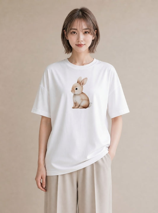 Tシャツ レディース チンチラ ペット 動物 イラスト 北欧風 友達ギフト 部屋着 白T YMAZO
