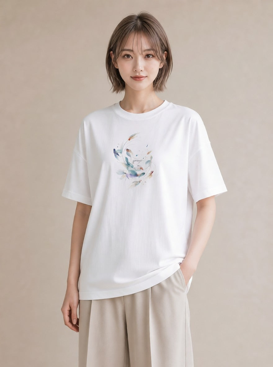 半袖Tシャツ レディース カクレクマノミ 海の生き物 海 イラスト 母娘コーデ 自分用 白T YMAZO