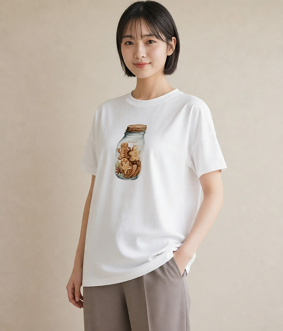 デザインTシャツ レディース ミルク 食べ物 フード イラスト 手描き風 敬老の日 ホワイトデー 白T YMAZO