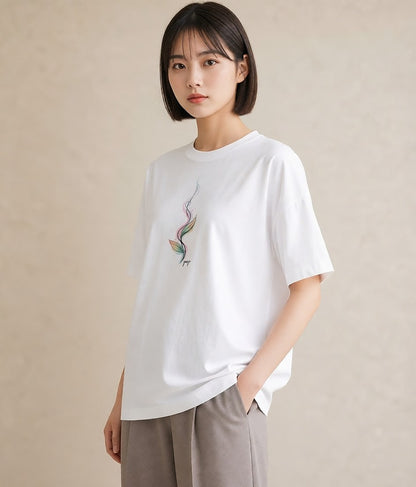 デザインTシャツ レディース コーヒー カフェ 珈琲 イラスト フェミニン ルームウェア ギフト 白T YMAZO