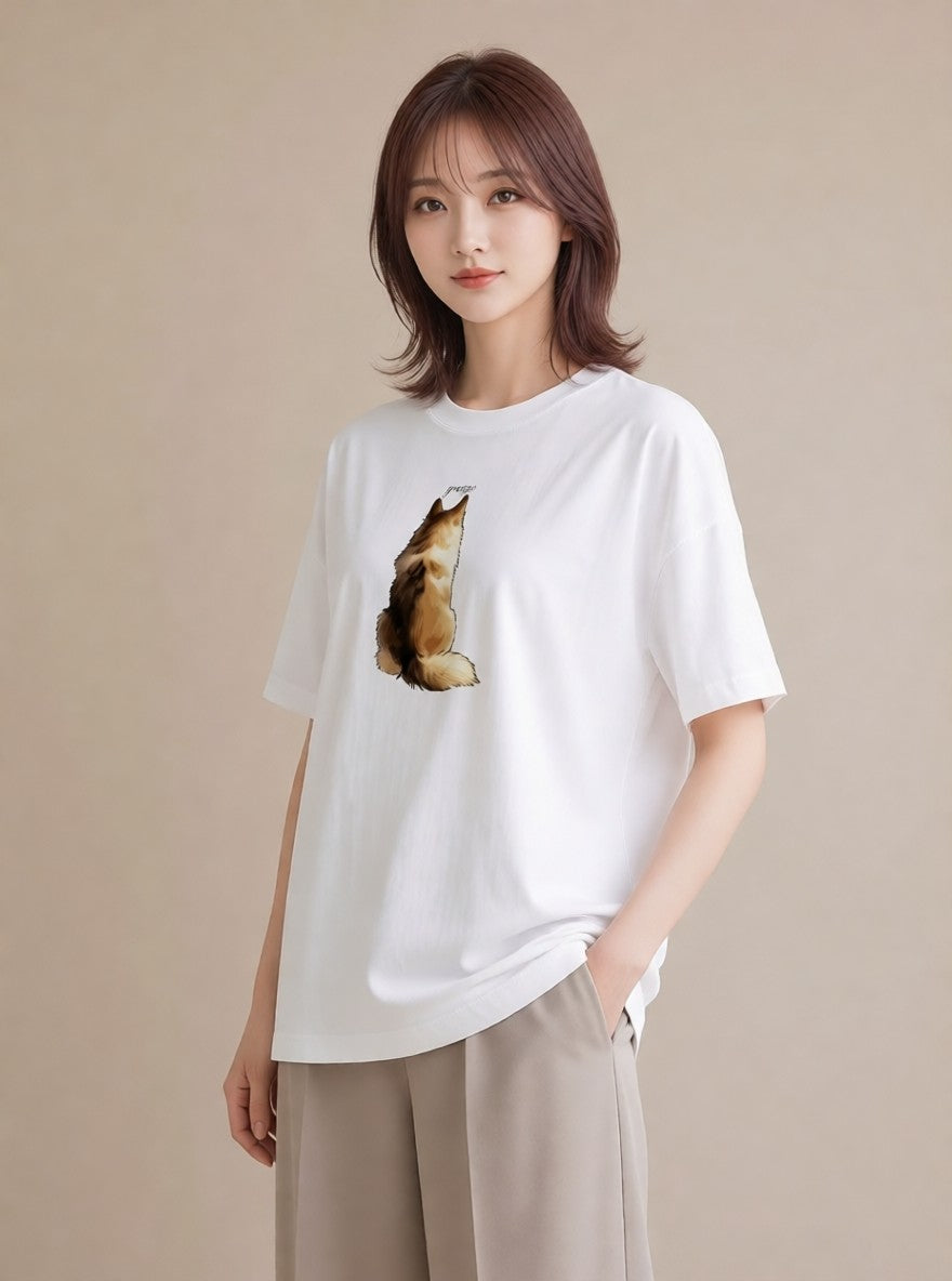 グラフィックTシャツ レディース シャム 猫 ねこ イラスト きれいめ 週末コーデ 敬老の日 白T YMAZO