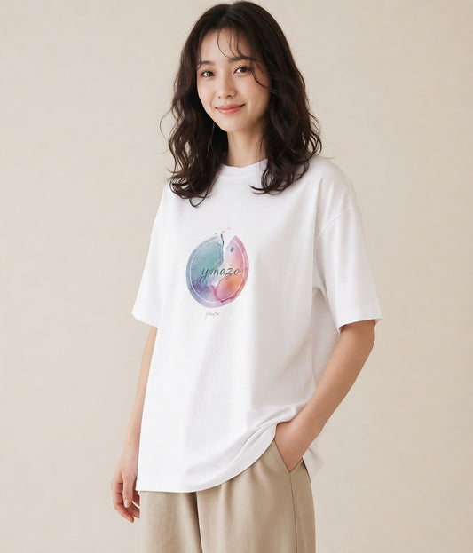 デザインTシャツ レディース 水瓶座 星空 宇宙 イラスト 可愛い カフェ服 クリスマス 白T YMAZO