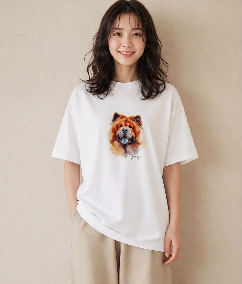 プリントTシャツ レディース 柴犬 しばいぬ 犬 いぬ イラスト 休日コーデ 親子 20代 白T YMAZO