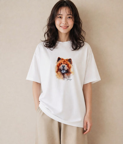 プリントTシャツ レディース 柴犬 しばいぬ 犬 いぬ イラスト 休日コーデ 親子 20代 白T YMAZO