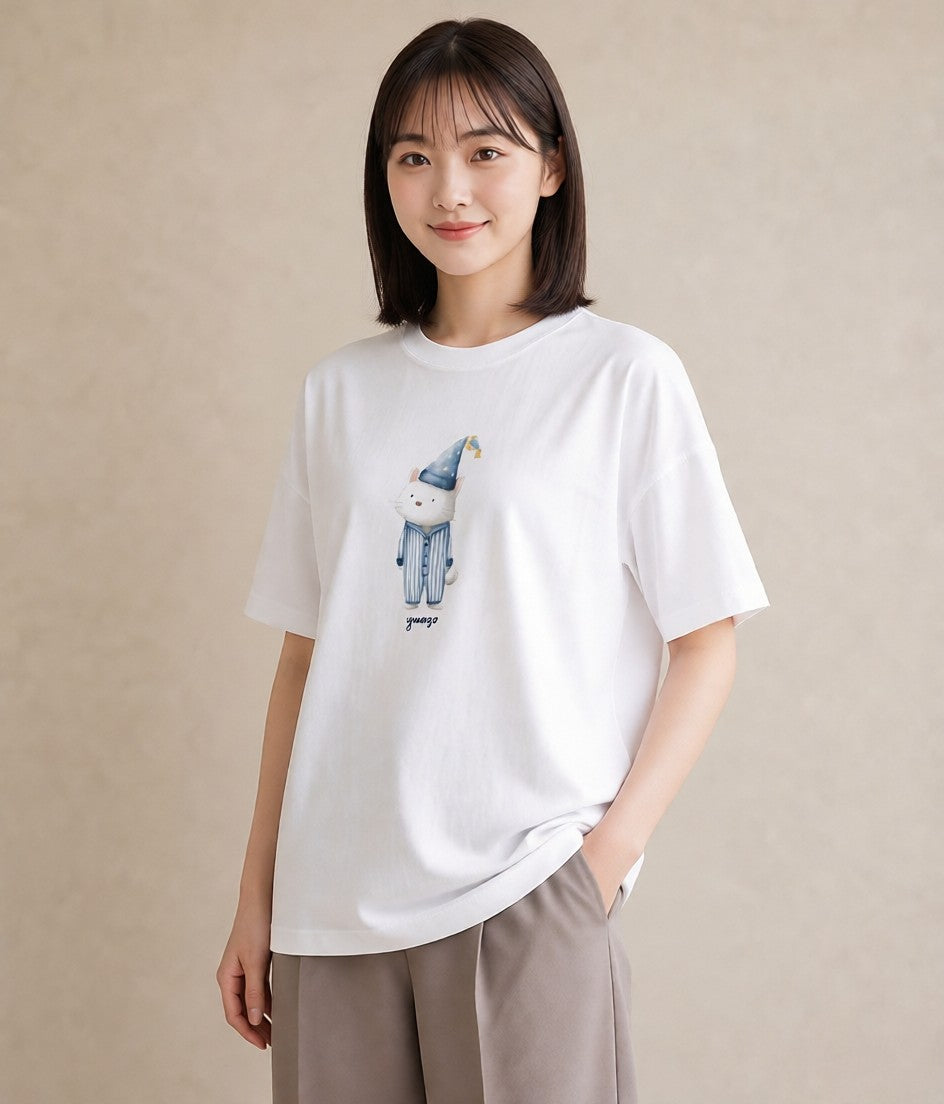 半袖Tシャツ レディース アザラシ 動物 アニマル イラスト 水彩風 帰省 ラフ 白T YMAZO
