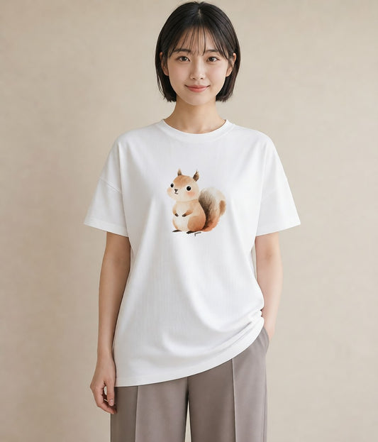 Tシャツ レディース どんぐり 植物 ボタニカル イラスト シック 姉妹 送別ギフト 白T YMAZO