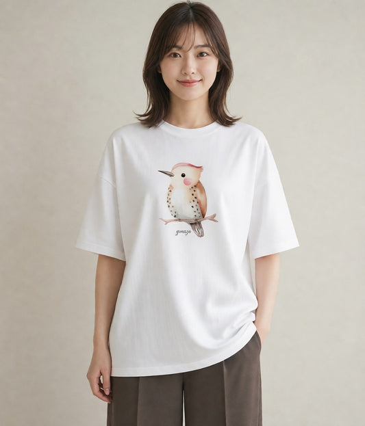 プリントTシャツ レディース セキセイインコ ペット 動物 イラスト こなれ感 誕生日プレゼント 綿100 白T YMAZO