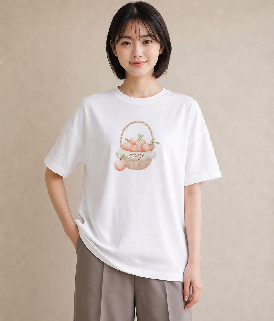デザインTシャツ レディース 実り 植物 ボタニカル イラスト レトロ 母の日 ビーチ 白T YMAZO