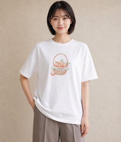 デザインTシャツ レディース 実り 植物 ボタニカル イラスト レトロ 母の日 ビーチ 白T YMAZO