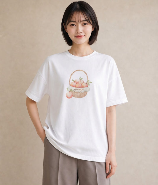 デザインTシャツ レディース 実り 植物 ボタニカル イラスト レトロ 母の日 ビーチ 白T YMAZO